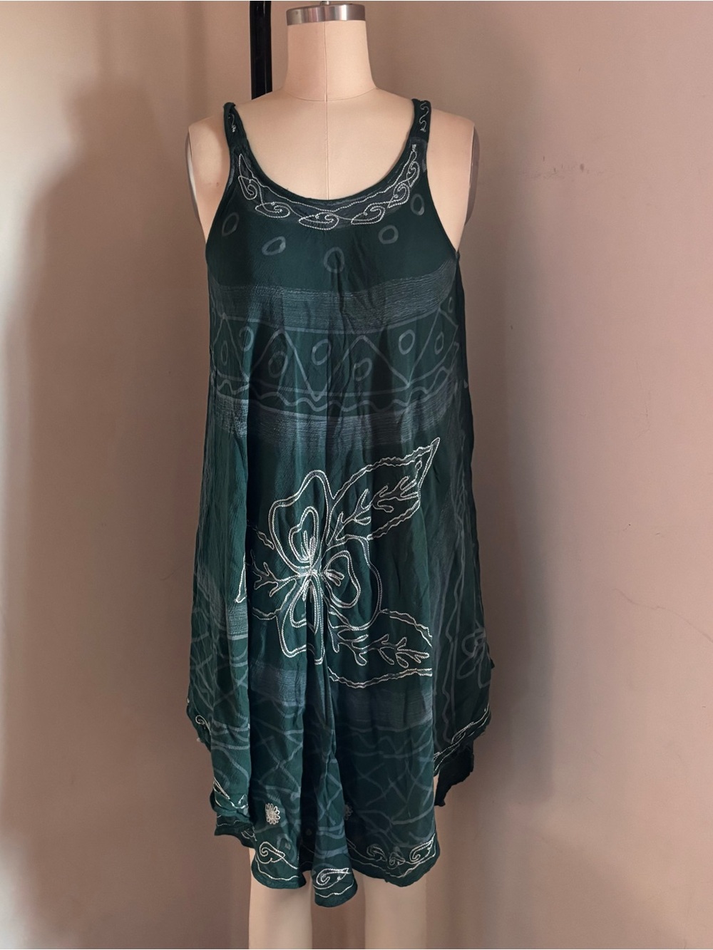 India Boutique Teal Green Floral Sundress - Picture 1 of 7